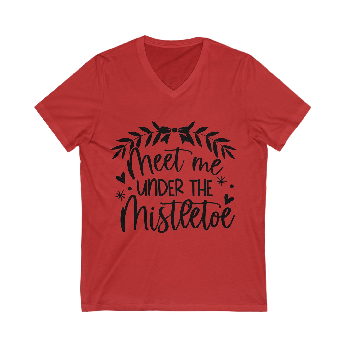 Meet me under Misteetoe Unisex Jersey Short Sleeve V-Neck Tee