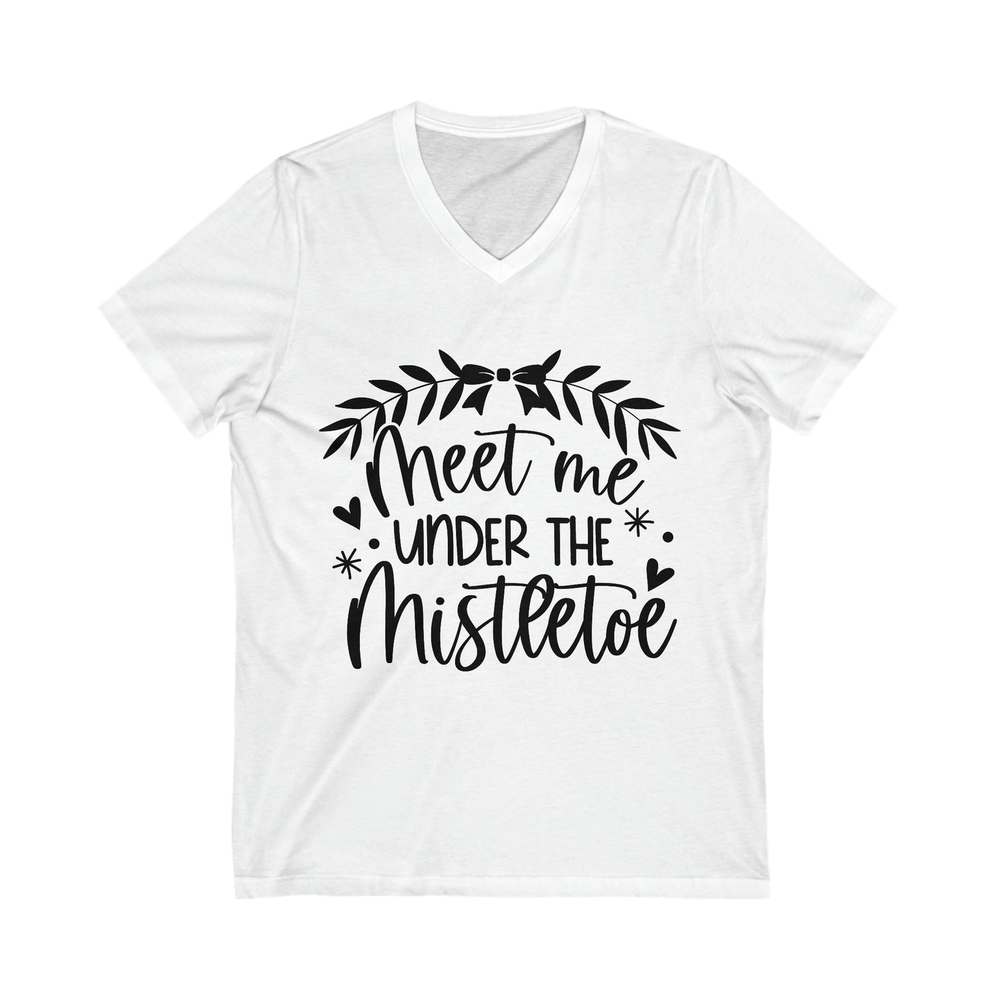 Meet me under Misteetoe Unisex Jersey Short Sleeve V-Neck Tee