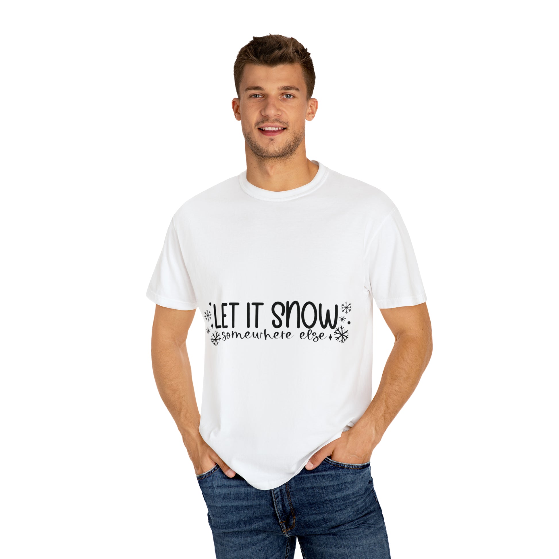 Let it Snow Unisex Garment-Dyed T-shirt image