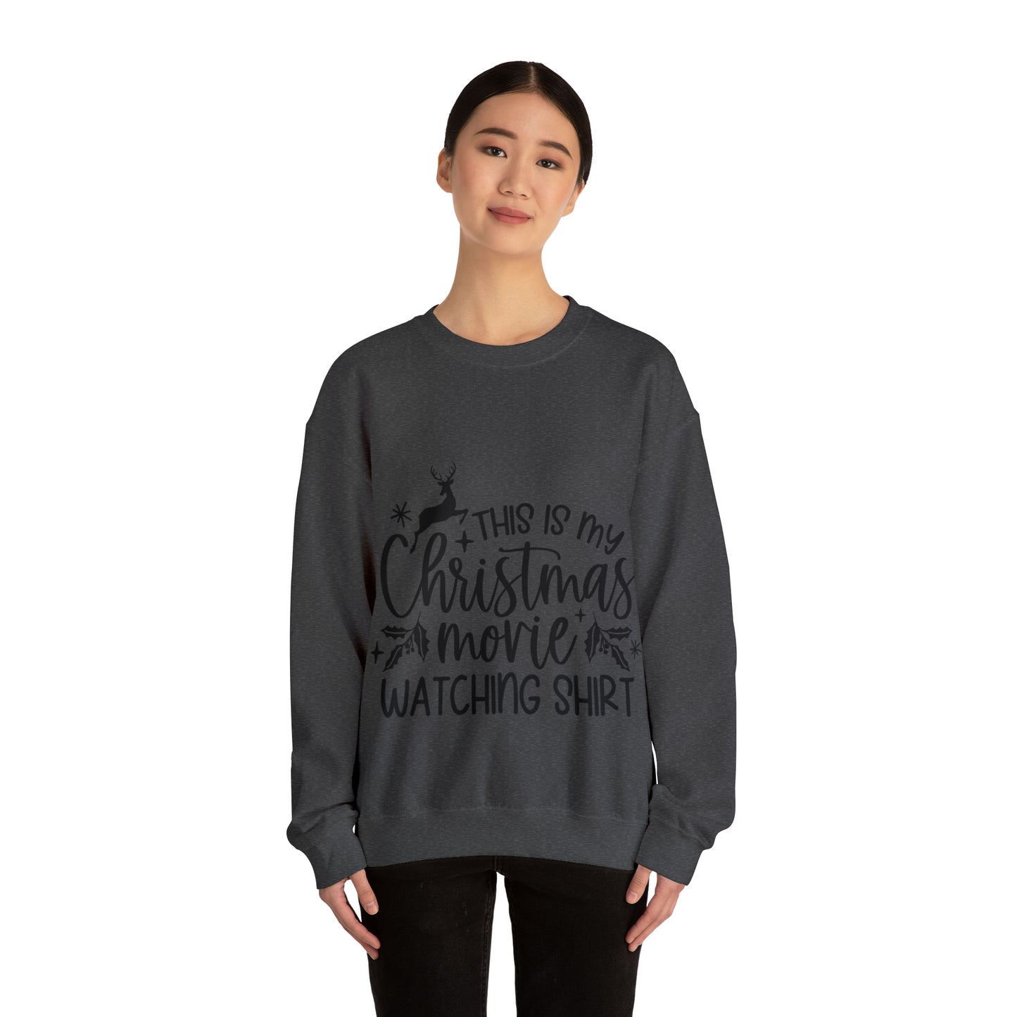 Christmas Movie Watching Unisex Heavy Blend™ Crewneck Sweatshirt image