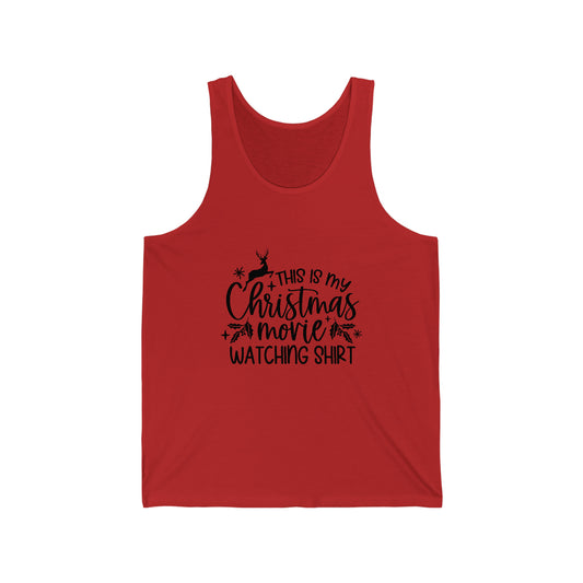 Christmas Movie Watching Unisex Jersey Tank image