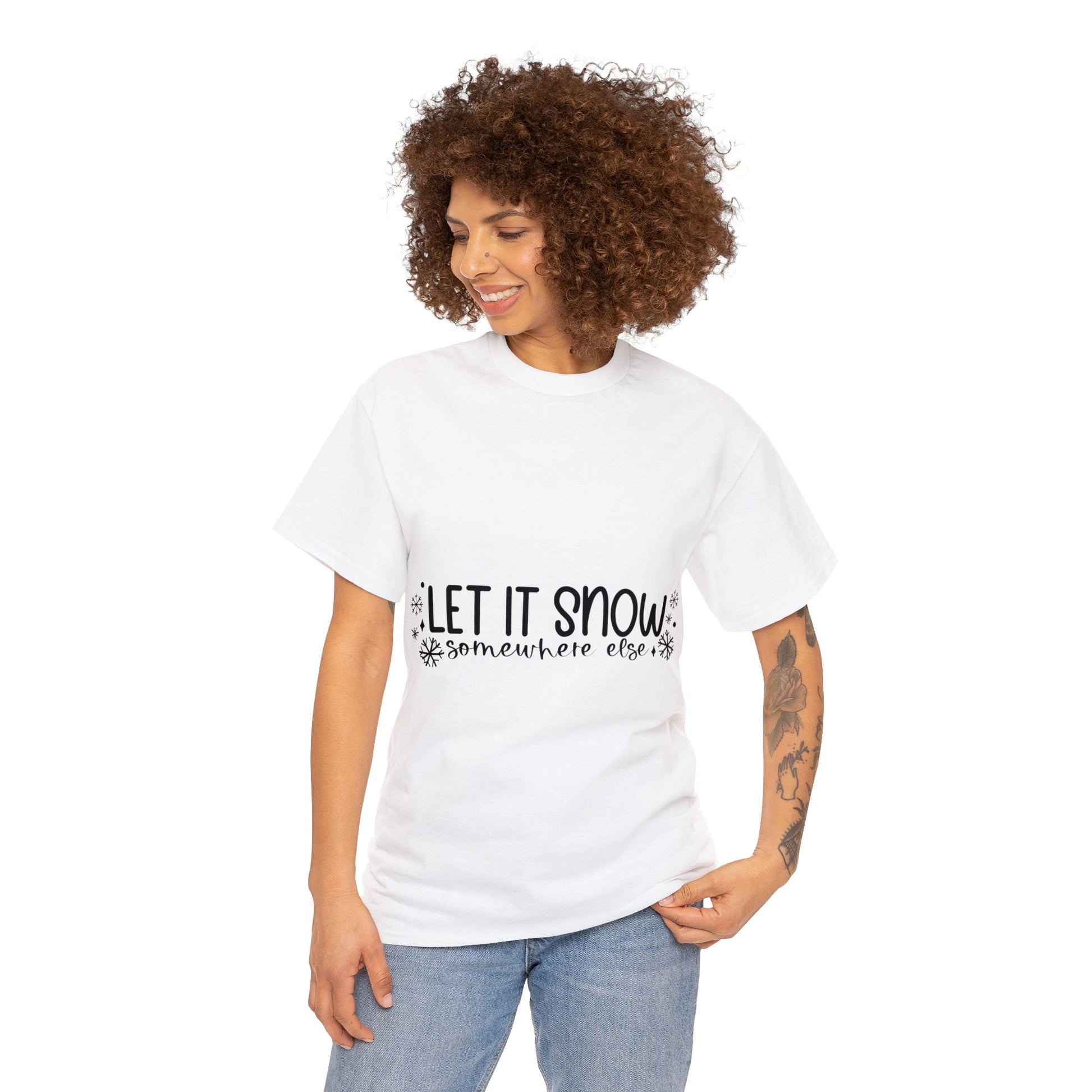 Let it Snow Unisex Heavy Cotton Tee image