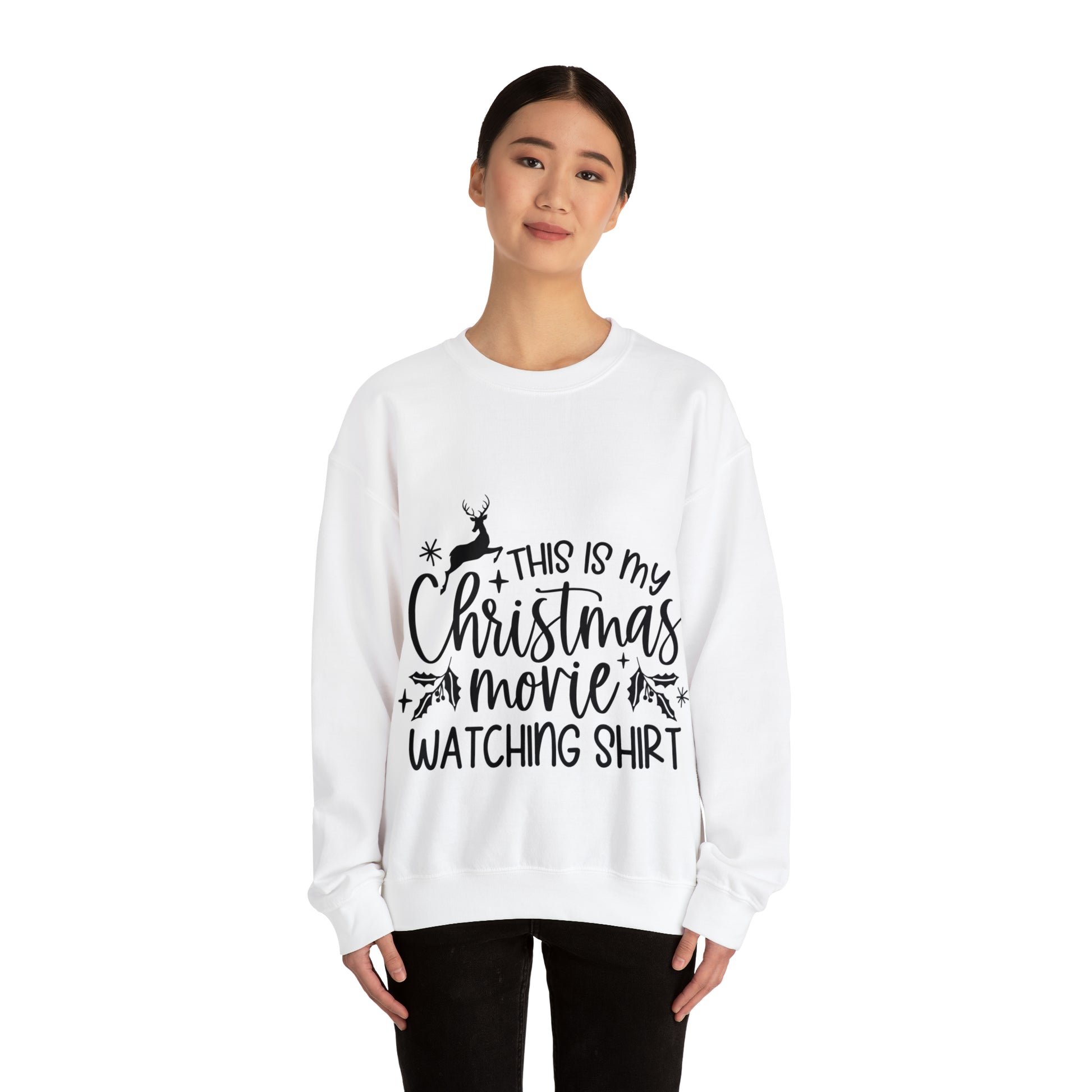 Christmas Movie Watching Unisex Heavy Blend™ Crewneck Sweatshirt image