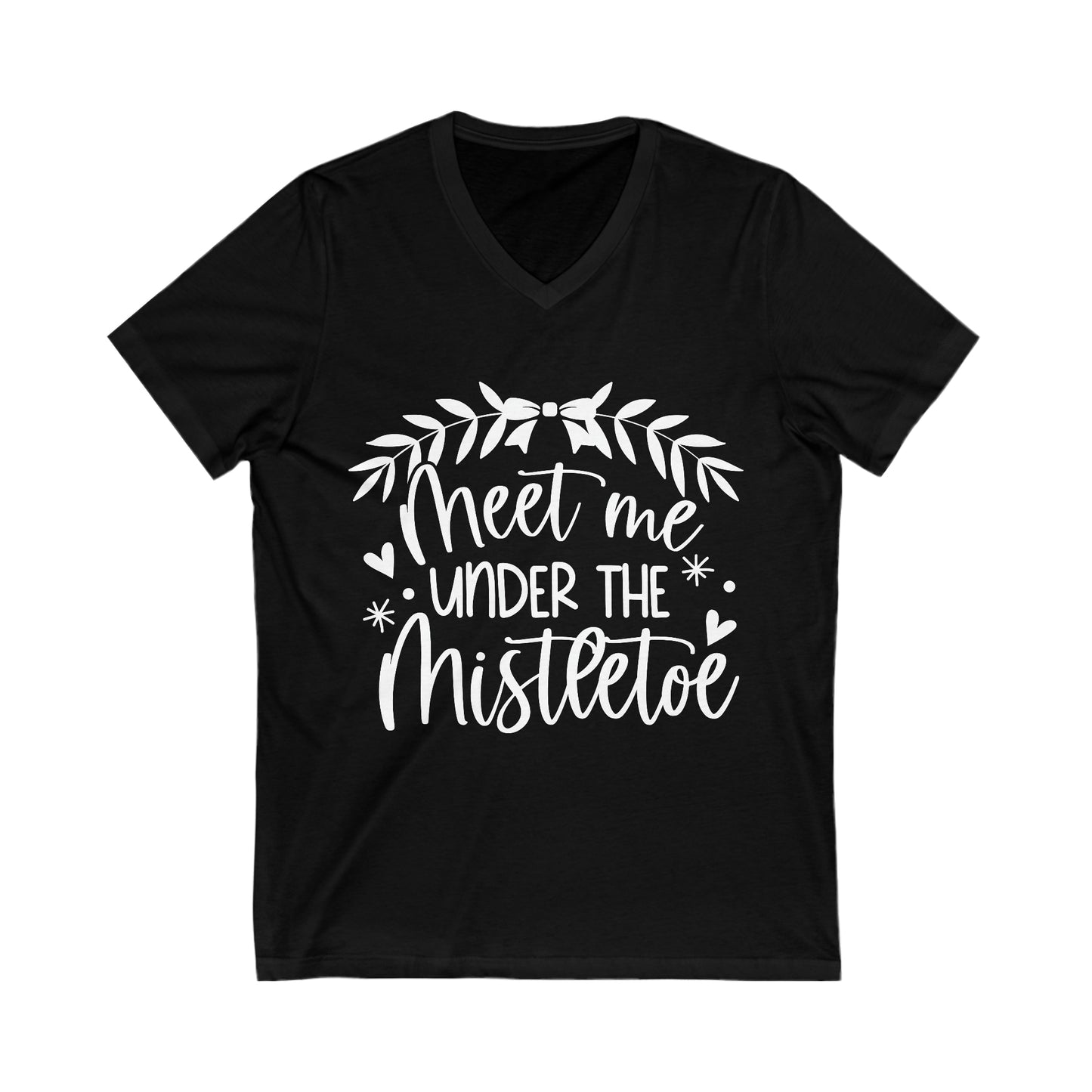 Meet me under Misteetoe Unisex Jersey Short Sleeve V-Neck Tee