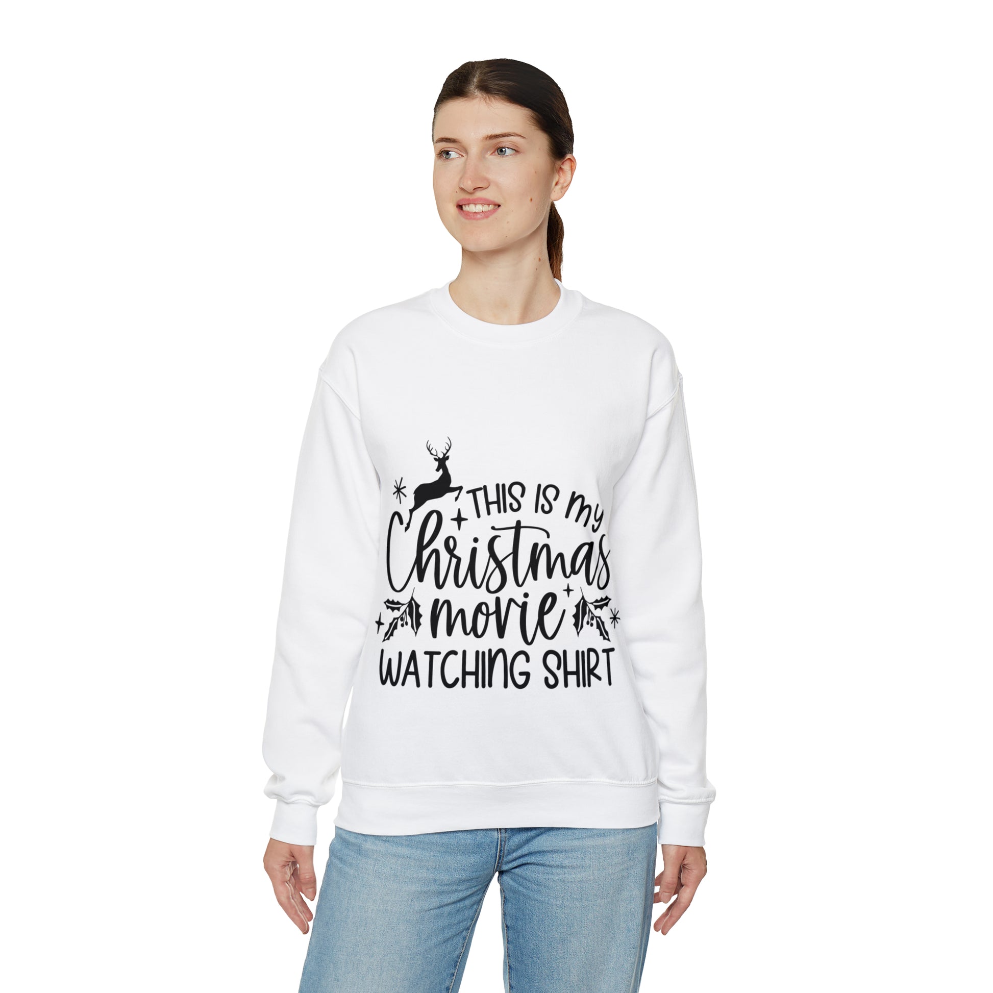 Christmas Movie Watching Unisex Heavy Blend™ Crewneck Sweatshirt image