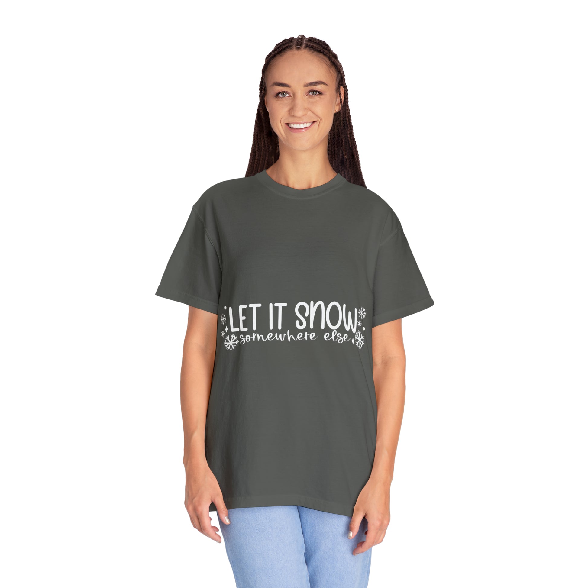 Let it Snow Unisex Garment-Dyed T-shirt image