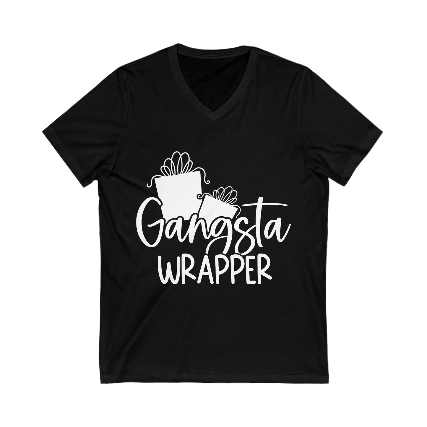 Gangsta Wrapper Unisex Jersey Short Sleeve V-Neck Tee