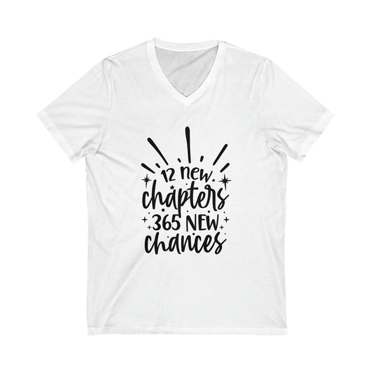 12 New Chapters Unisex Jersey Short Sleeve V-Neck Tee