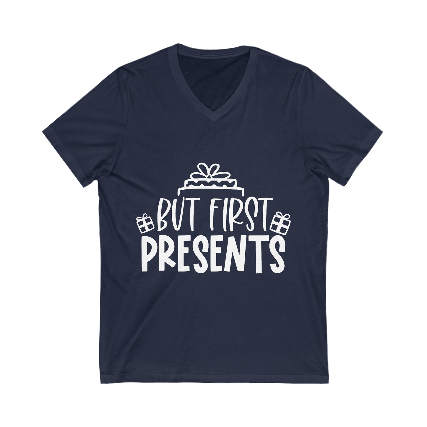 Presents First Unisex Jersey Short Sleeve V-Neck Tee