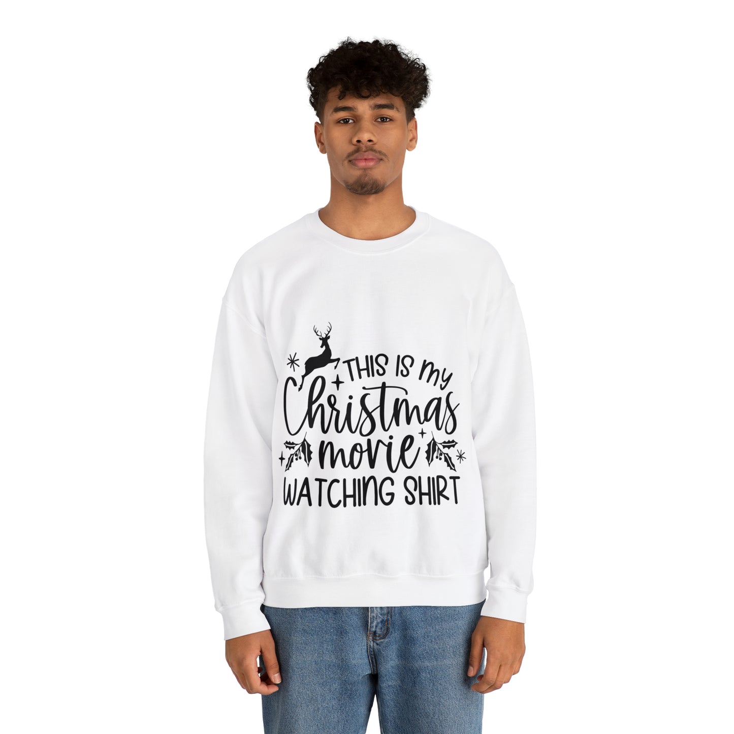 Christmas Movie Watching Unisex Heavy Blend™ Crewneck Sweatshirt image