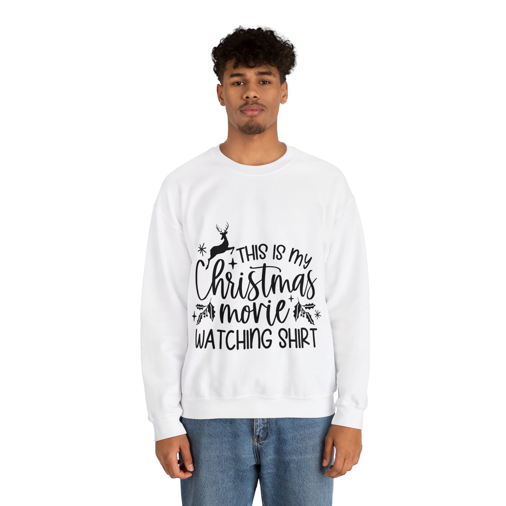 Christmas Movie Watching Unisex Heavy Blend™ Crewneck Sweatshirt image