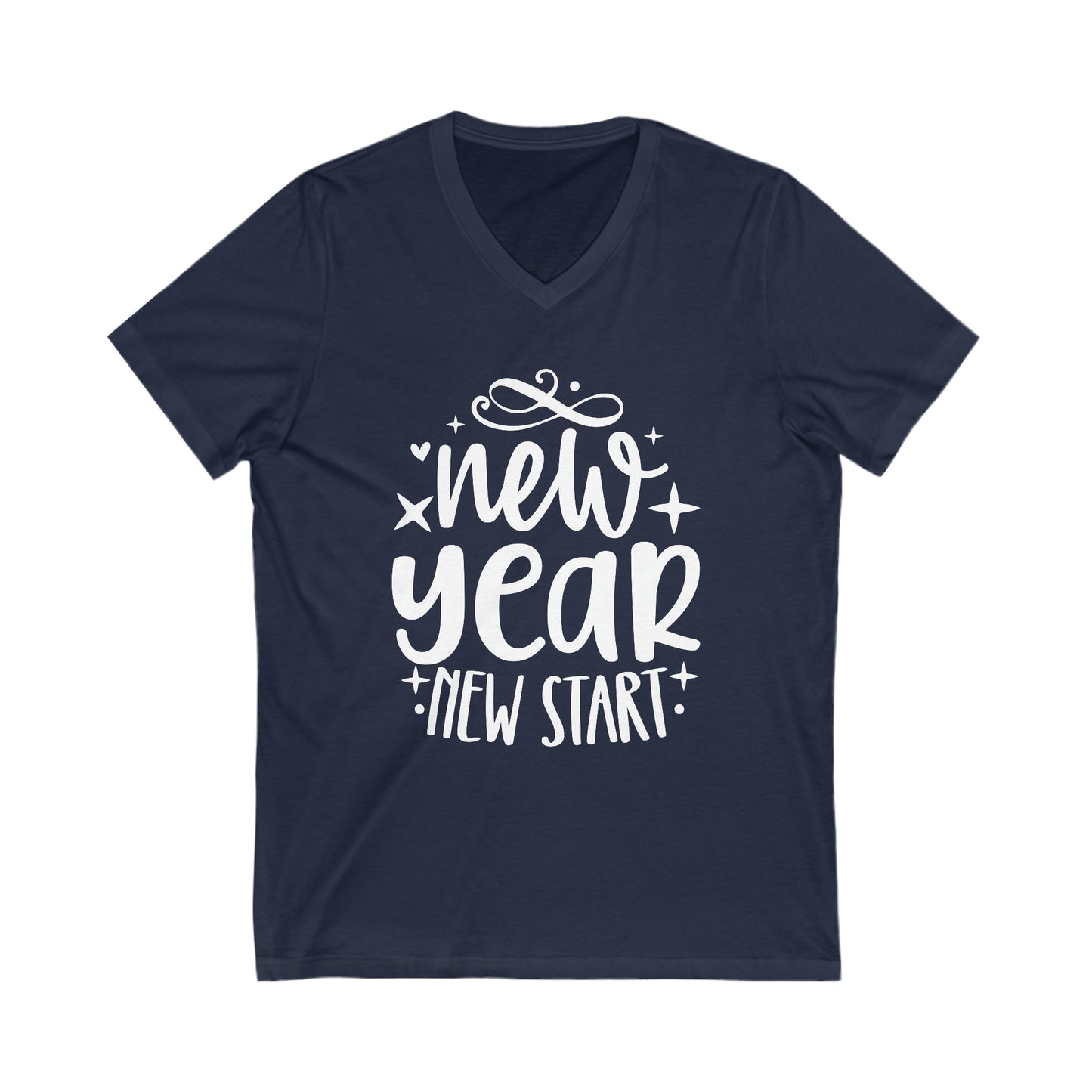 New Start Unisex Jersey Short Sleeve V-Neck Tee