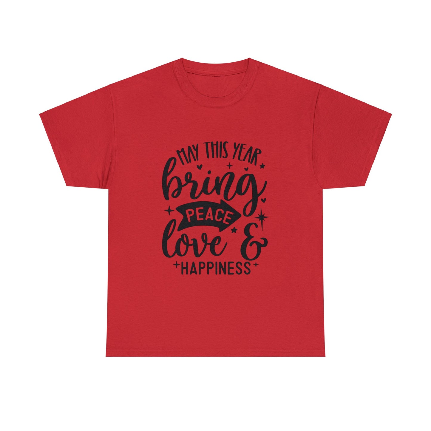 Peace Love & Happiness Unisex Heavy Cotton Tee