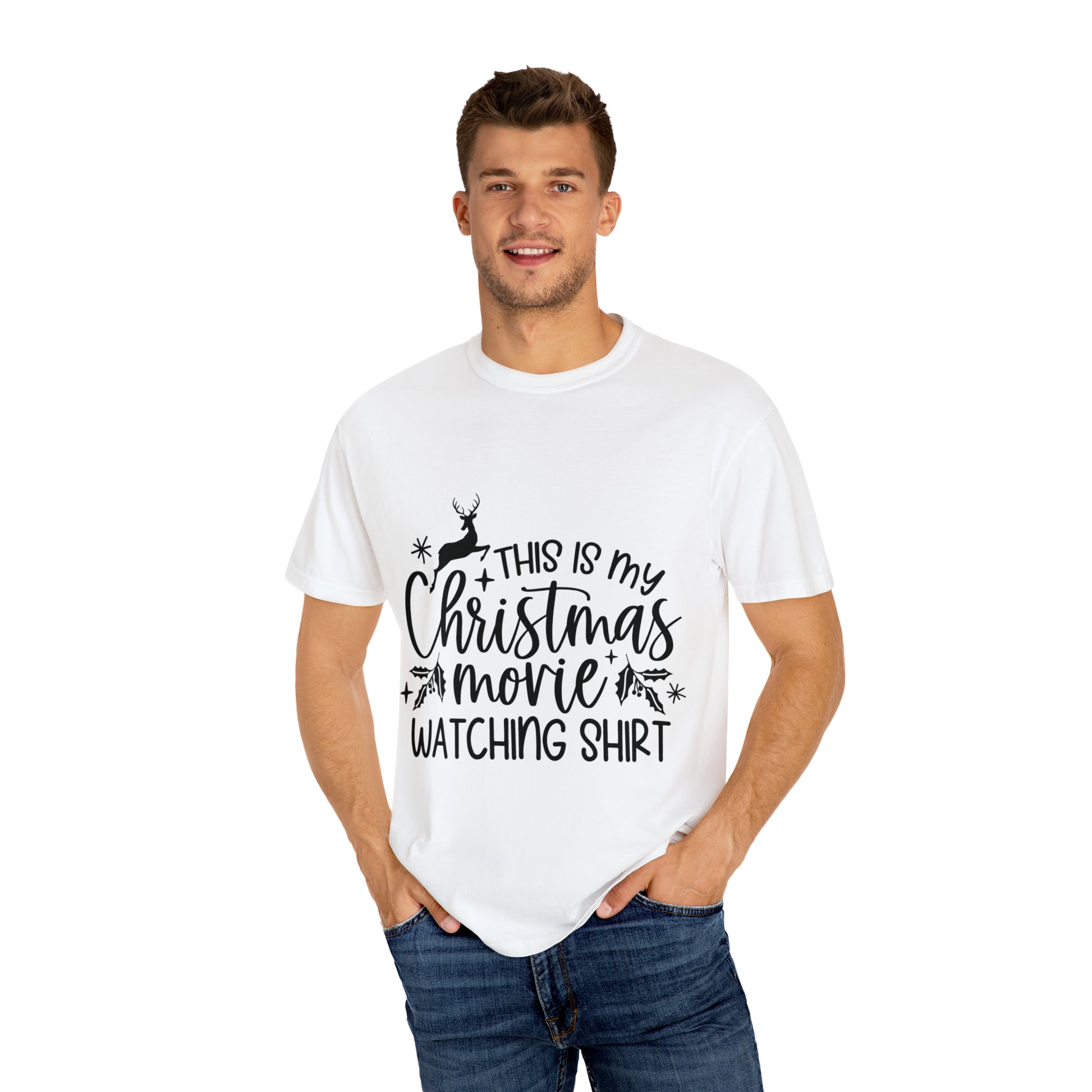 Christmas Movie Unisex Garment-Dyed T-shirt image