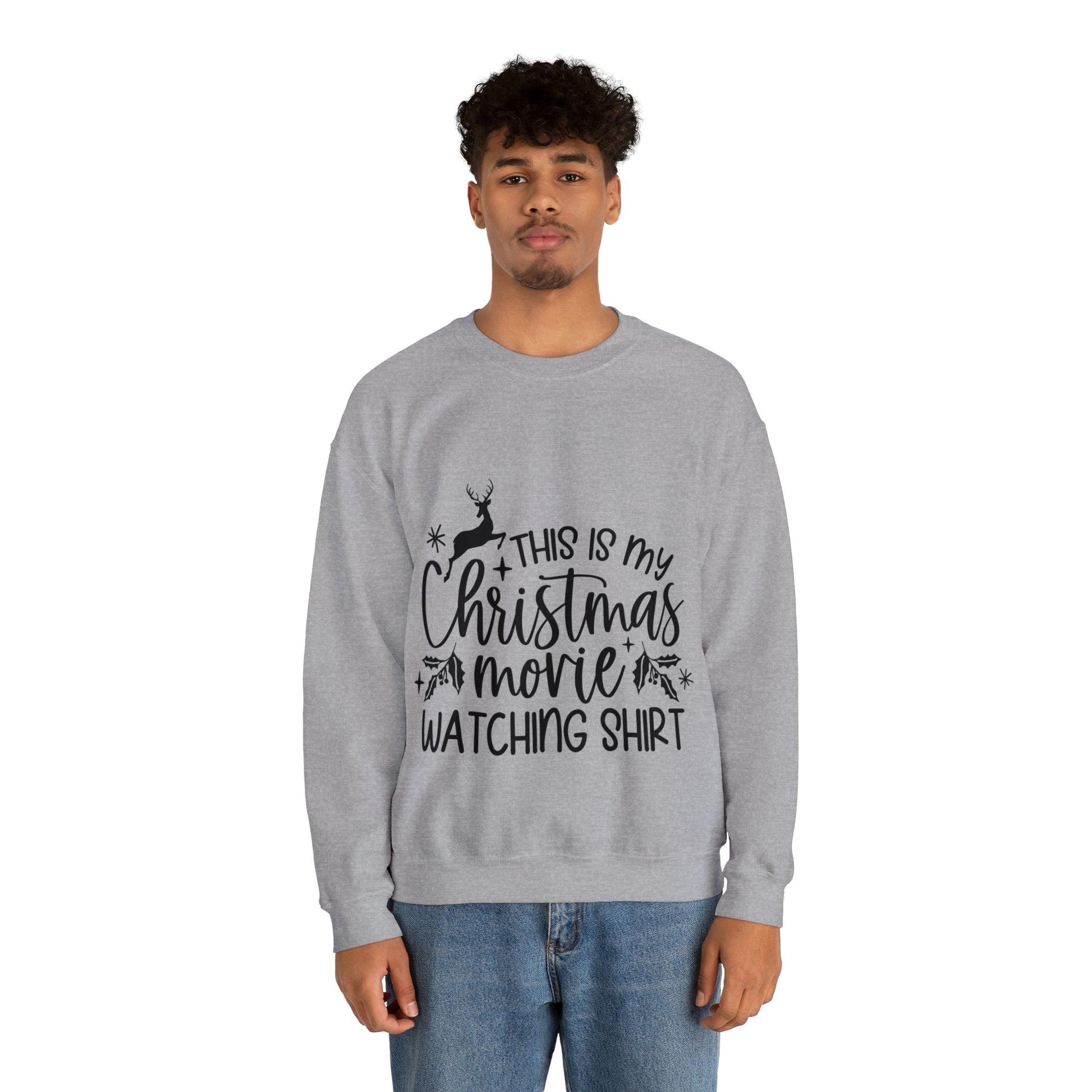 Christmas Movie Watching Unisex Heavy Blend™ Crewneck Sweatshirt image