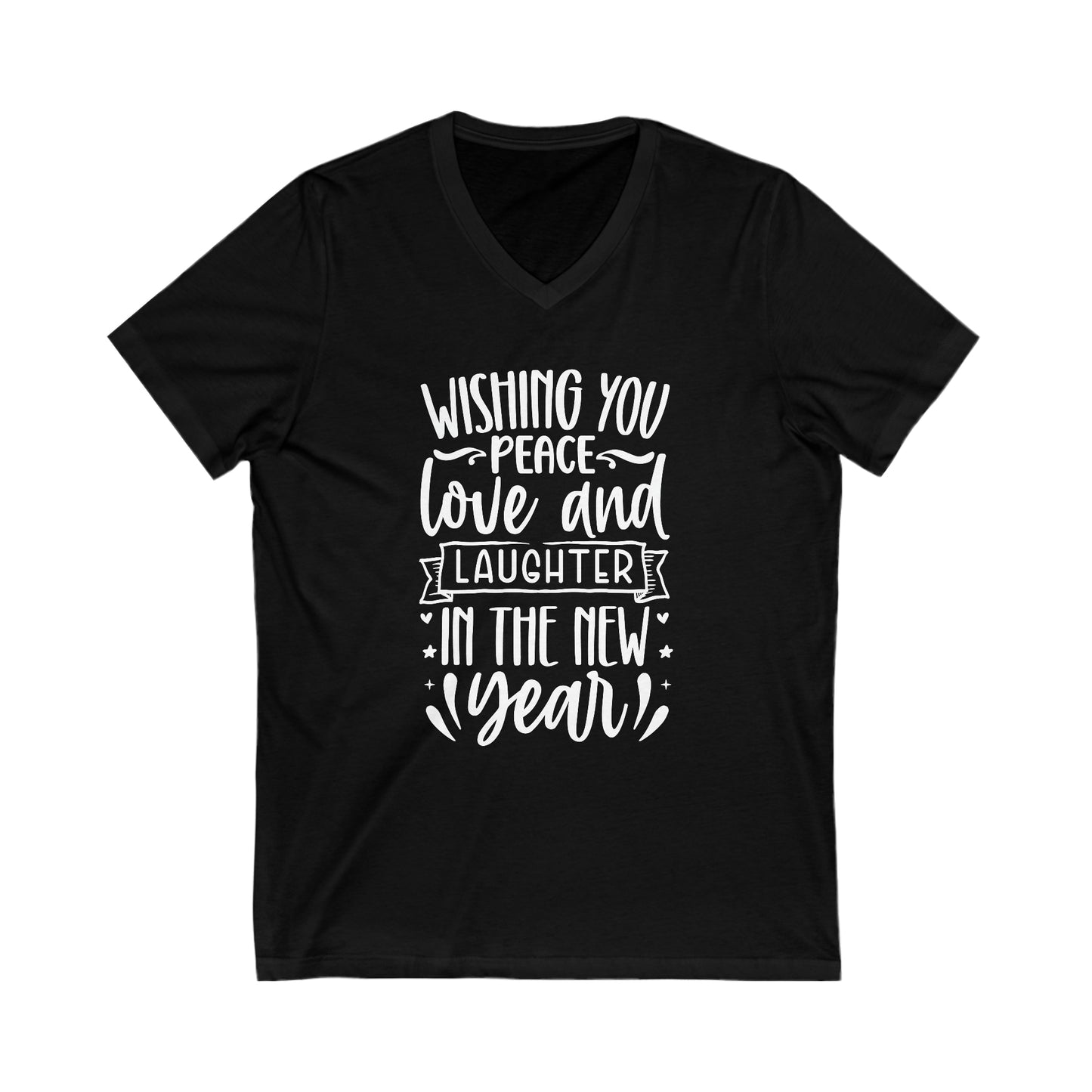 Love & Laughter Unisex Jersey Short Sleeve V-Neck Tee