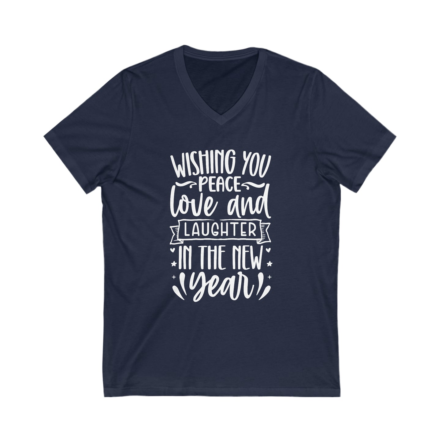 Love & Laughter Unisex Jersey Short Sleeve V-Neck Tee