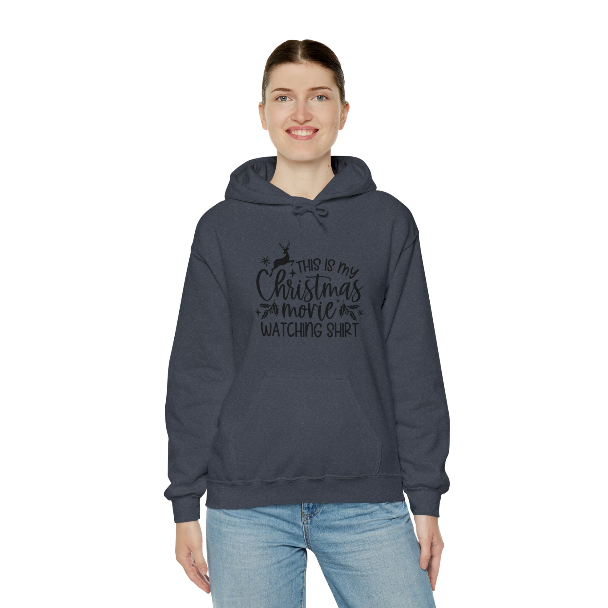 Christmas Movie Watching Unisex Heavy Blend™ Hooded Sweatshirt image