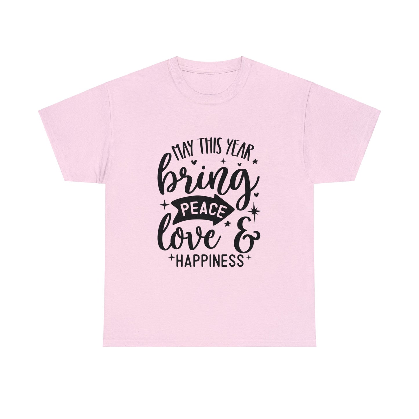 Peace Love & Happiness Unisex Heavy Cotton Tee