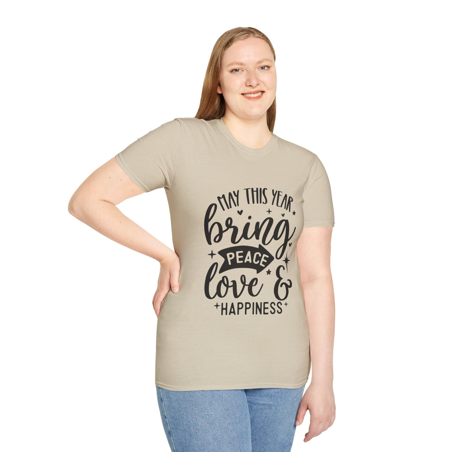 Peace Love & Happiness Unisex Softstyle T-Shirt