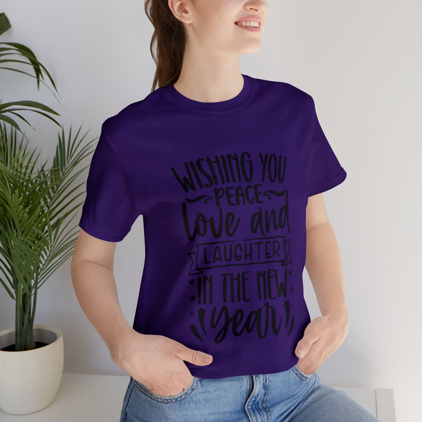 Love & Laughter New Year Unisex Jersey Short Sleeve Tee