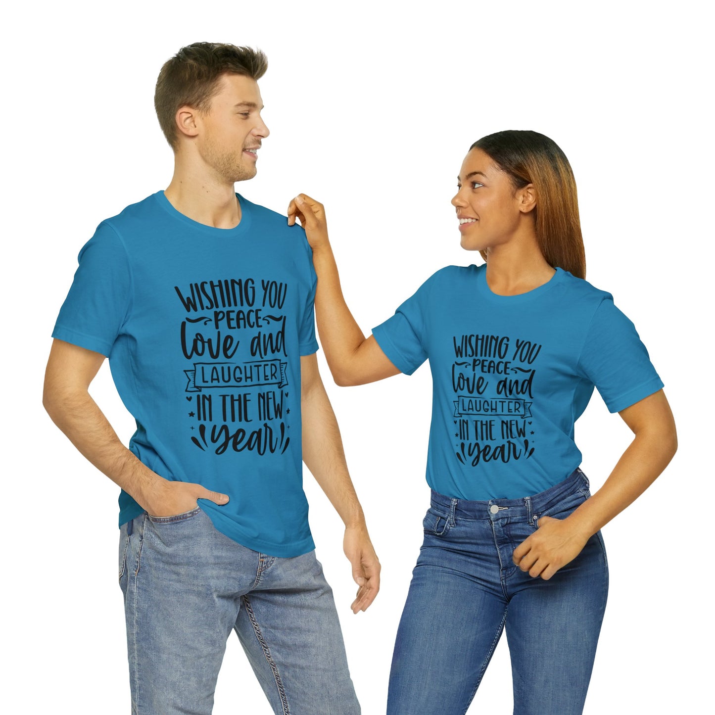 Love & Laughter New Year Unisex Jersey Short Sleeve Tee