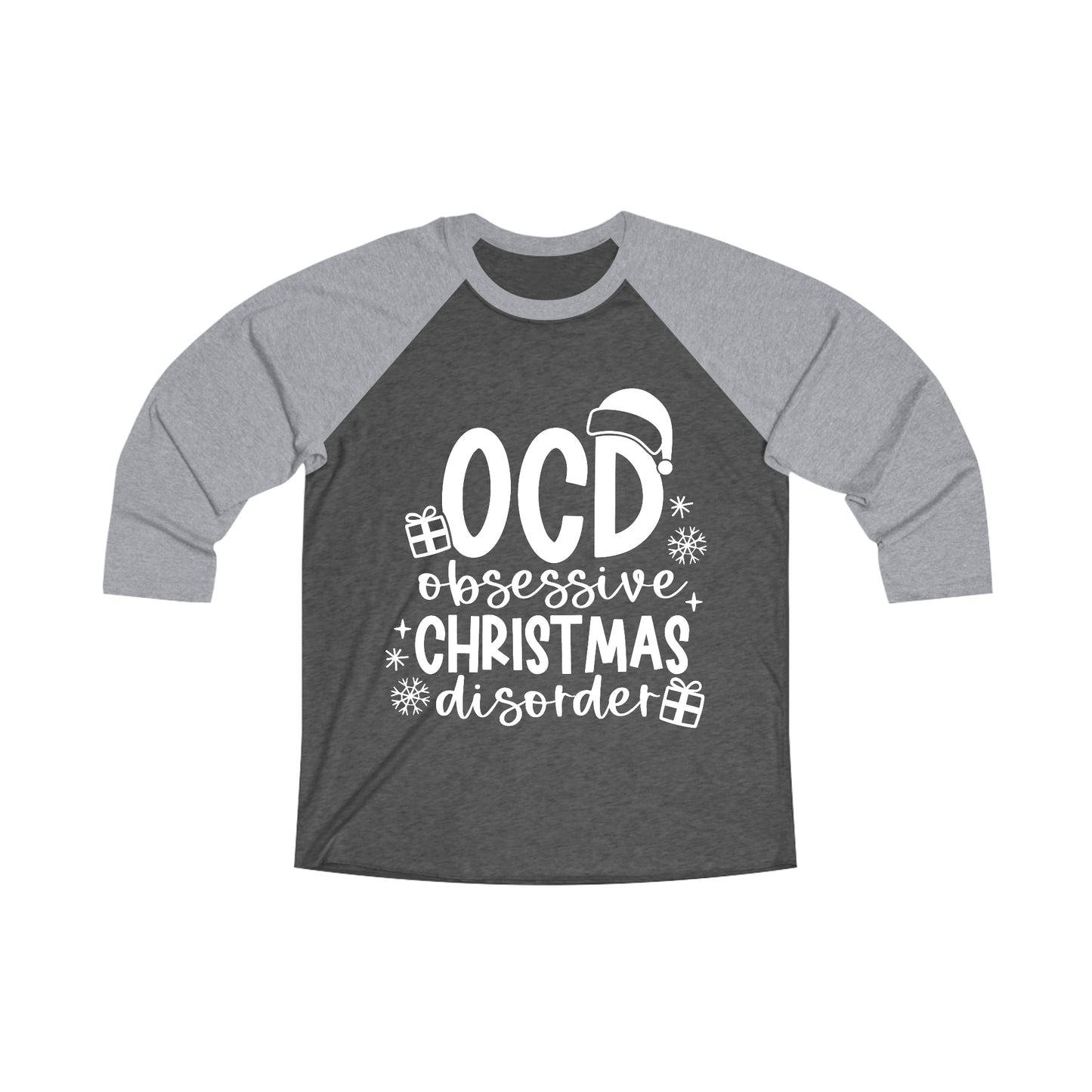 OCD Unisex Tri-Blend 3\4 Raglan Tee