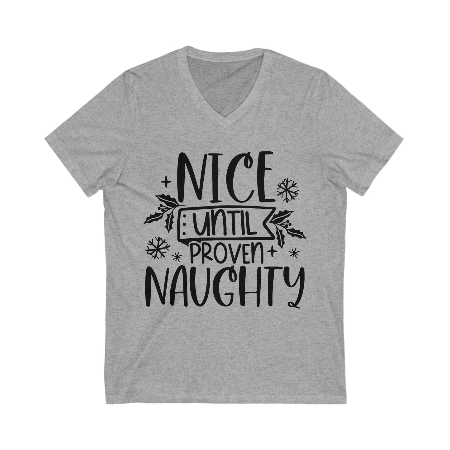 Nice & Naughty Unisex Jersey Short Sleeve V-Neck Tee