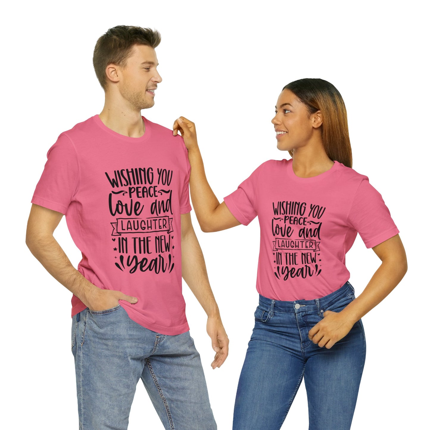 Love & Laughter New Year Unisex Jersey Short Sleeve Tee