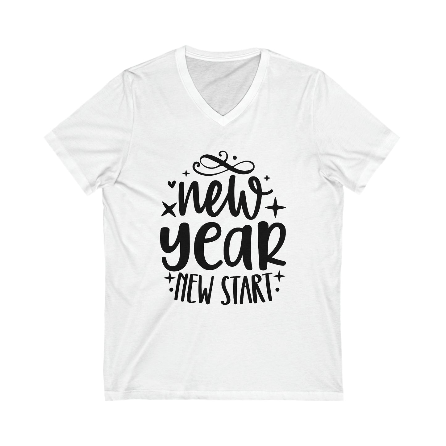 New Start Unisex Jersey Short Sleeve V-Neck Tee