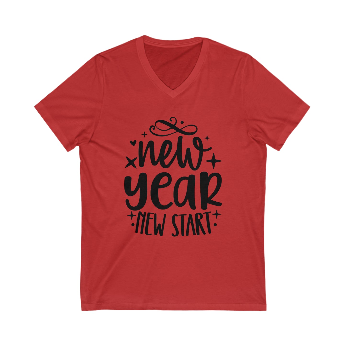 New Start Unisex Jersey Short Sleeve V-Neck Tee