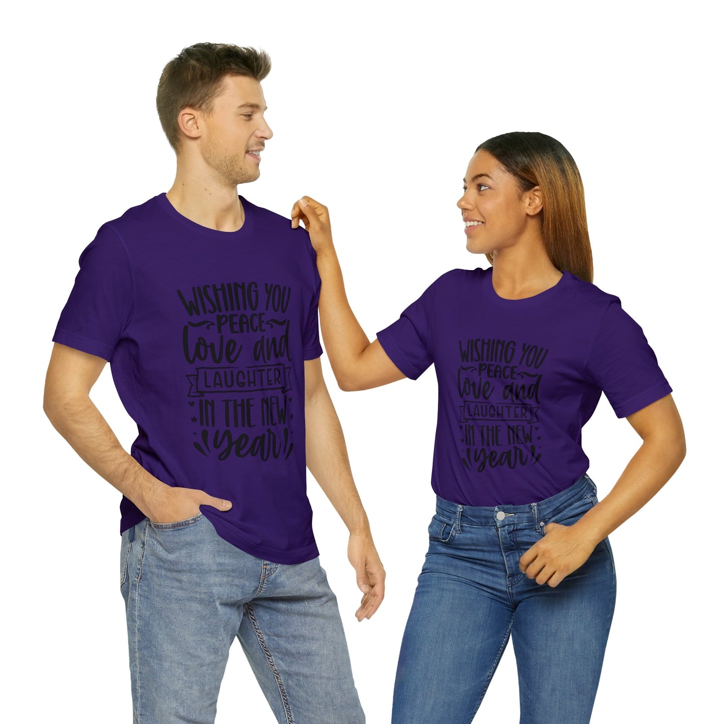 Love & Laughter New Year Unisex Jersey Short Sleeve Tee