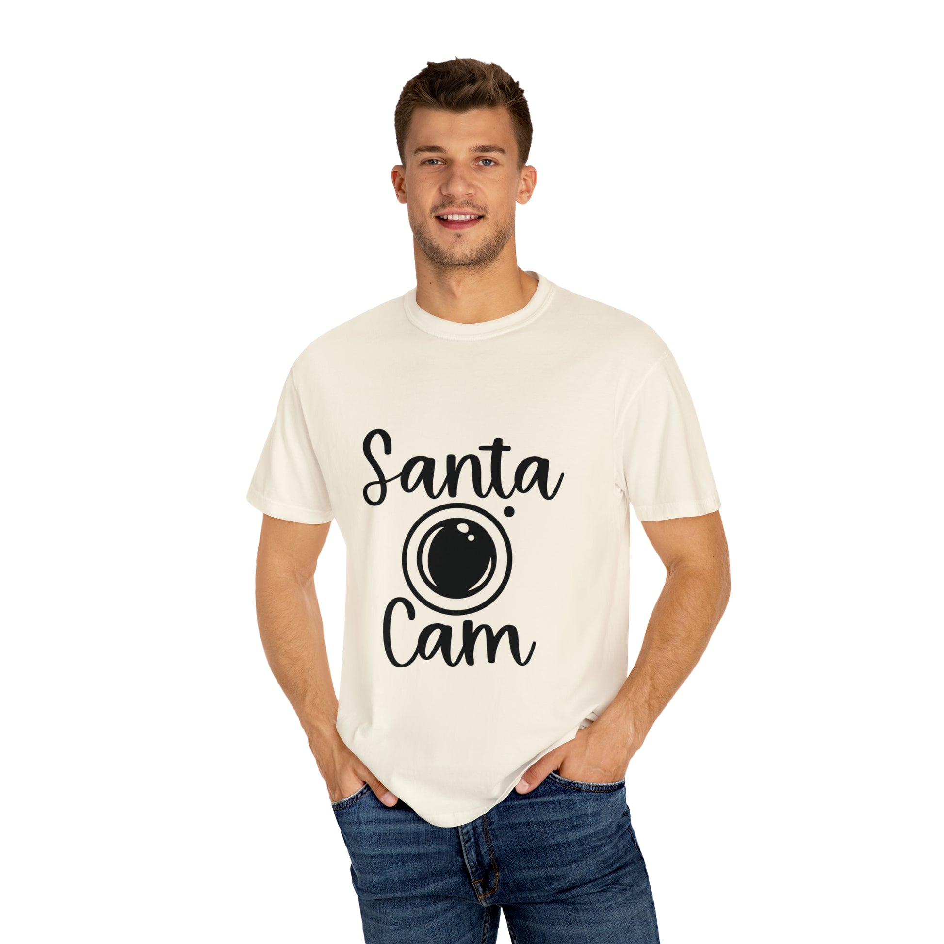 Santa Cam Unisex Garment-Dyed T-shirt image