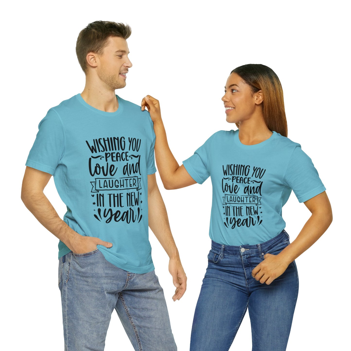 Love & Laughter New Year Unisex Jersey Short Sleeve Tee