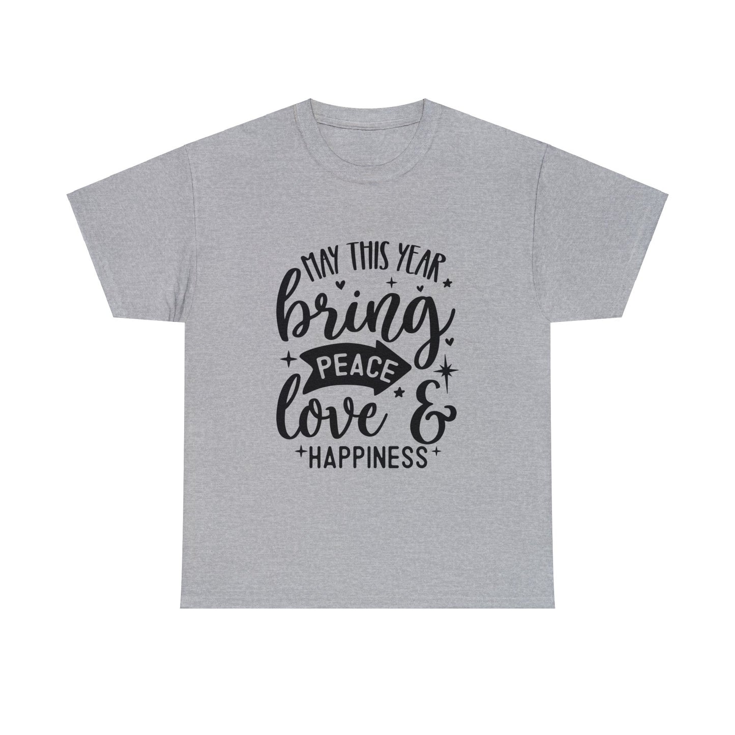 Peace Love & Happiness Unisex Heavy Cotton Tee