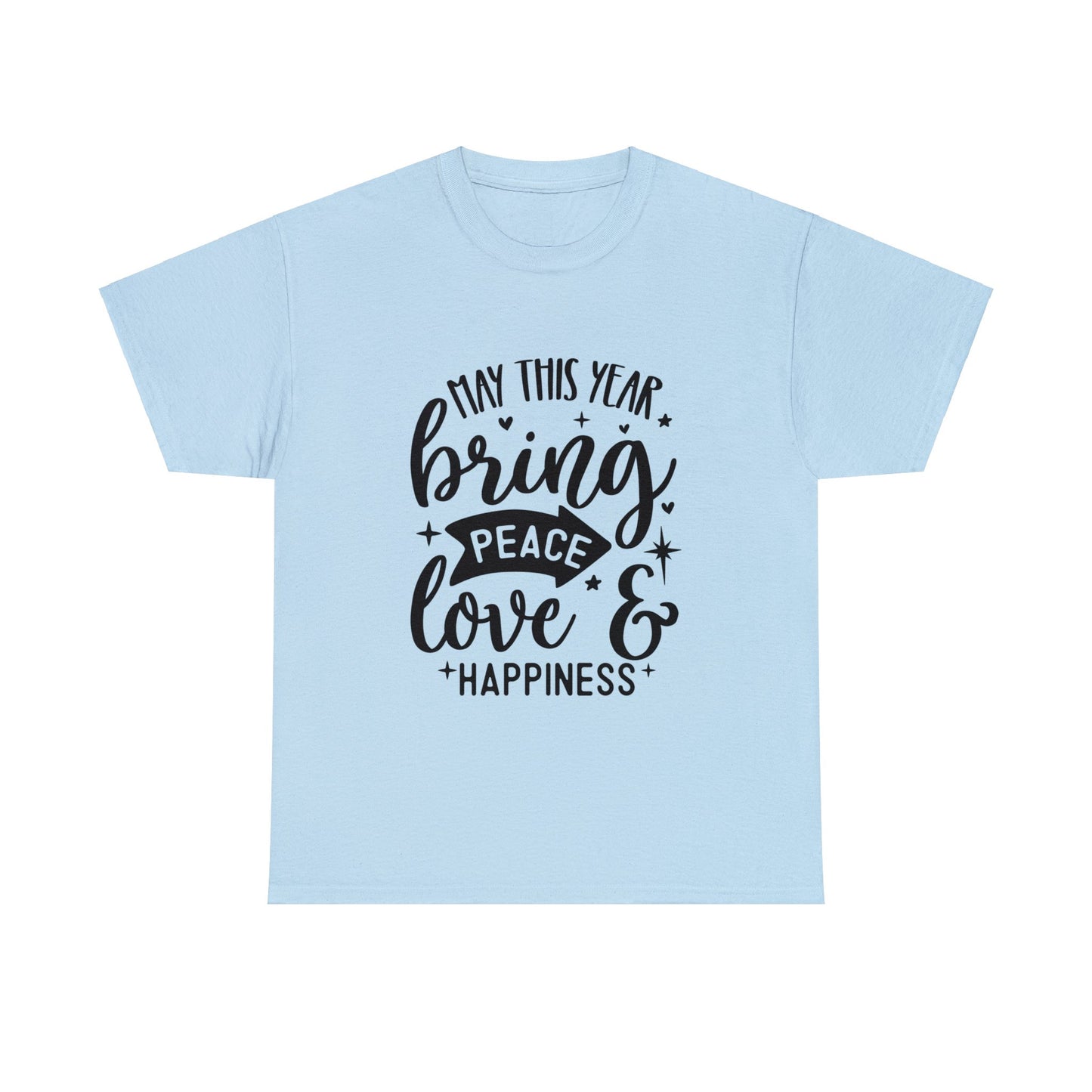 Peace Love & Happiness Unisex Heavy Cotton Tee