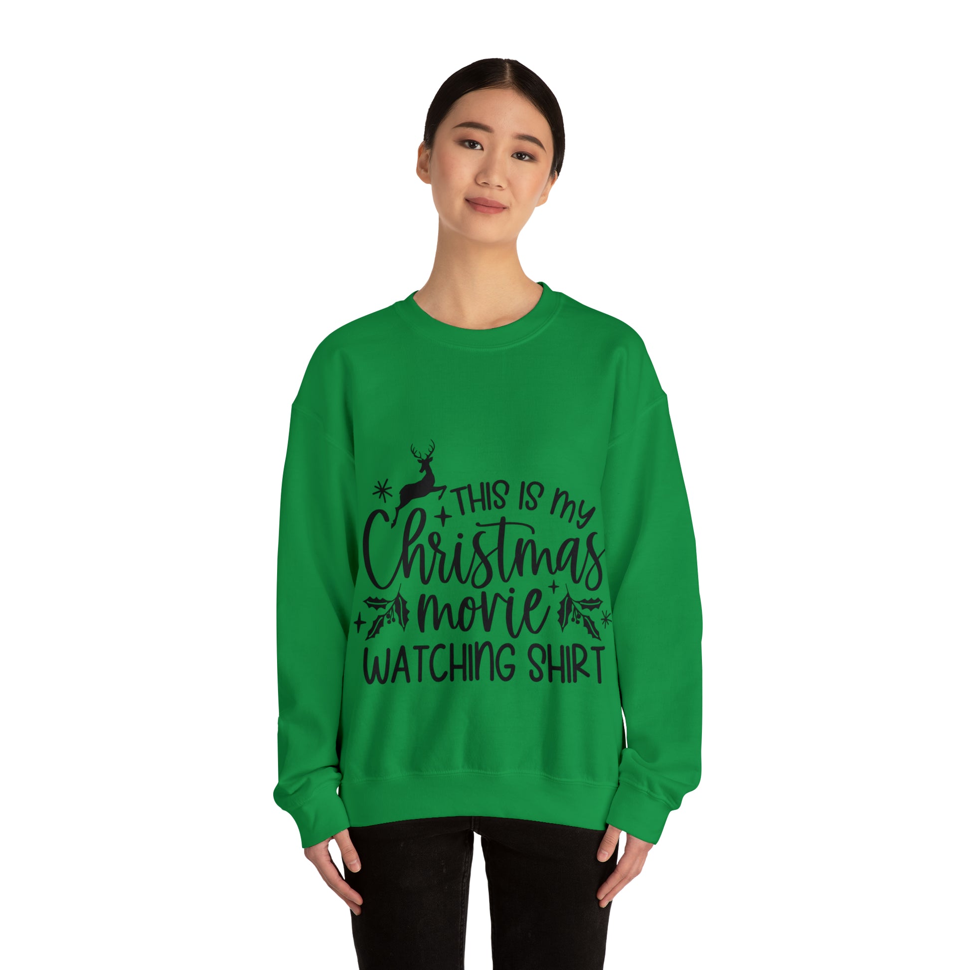 Christmas Movie Watching Unisex Heavy Blend™ Crewneck Sweatshirt image