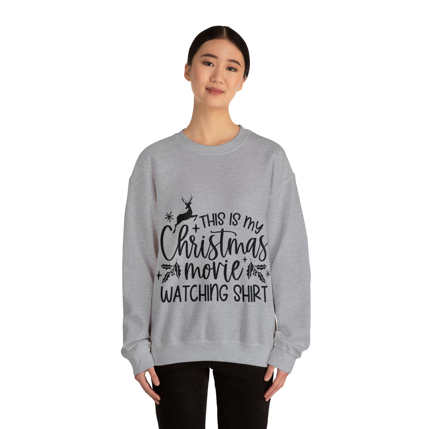 Christmas Movie Watching Unisex Heavy Blend™ Crewneck Sweatshirt image