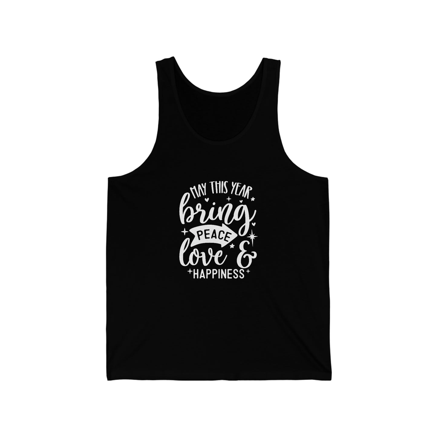 Peace Love & Happiness Unisex Jersey Tank