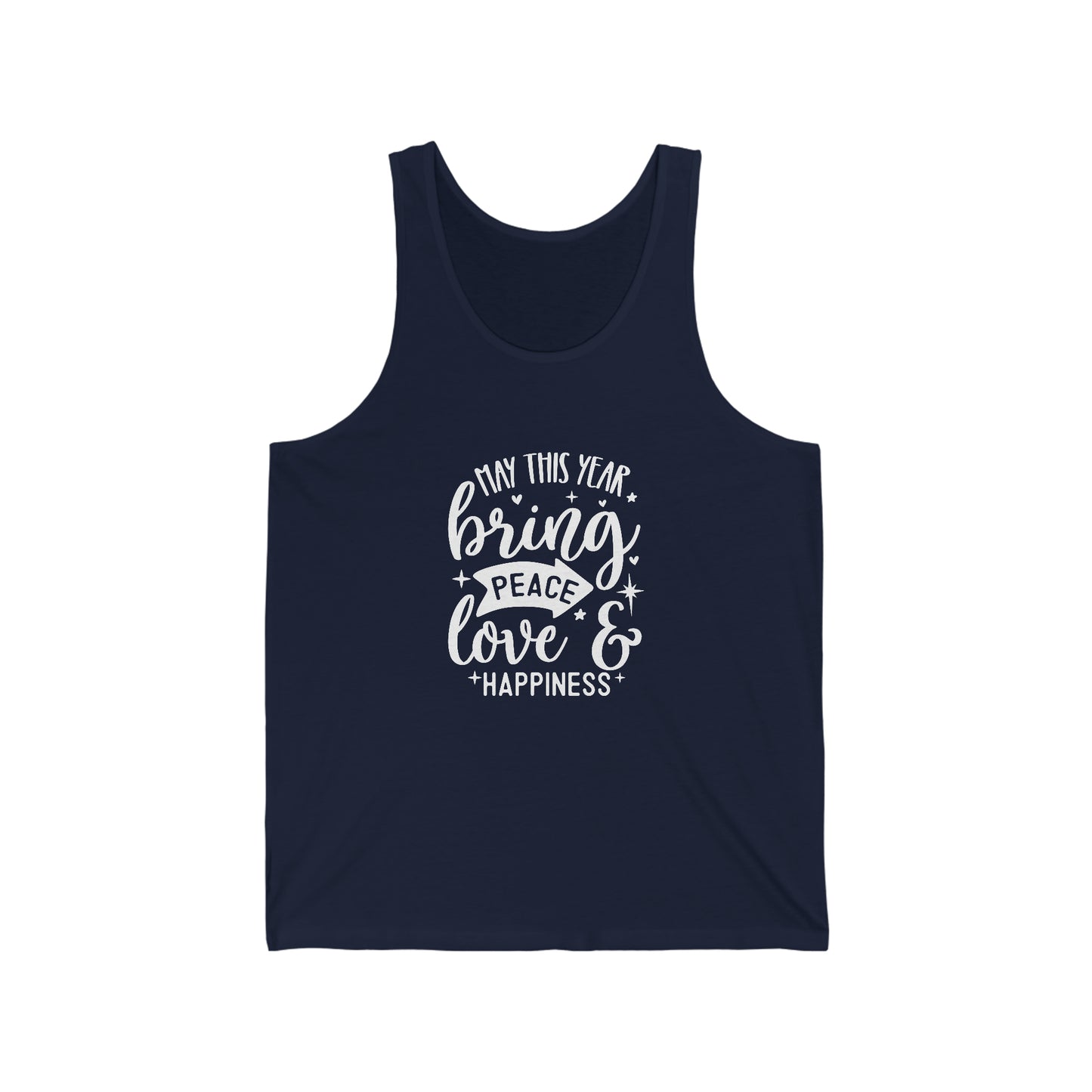 Peace Love & Happiness Unisex Jersey Tank