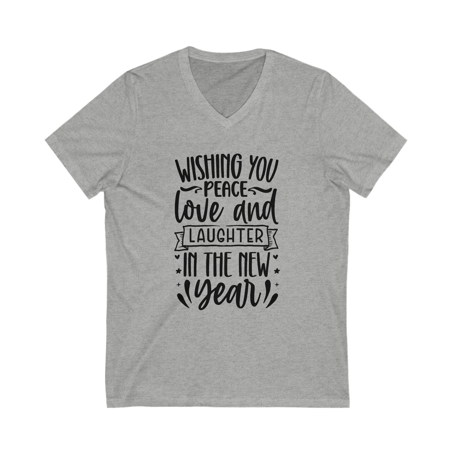 Love & Laughter Unisex Jersey Short Sleeve V-Neck Tee