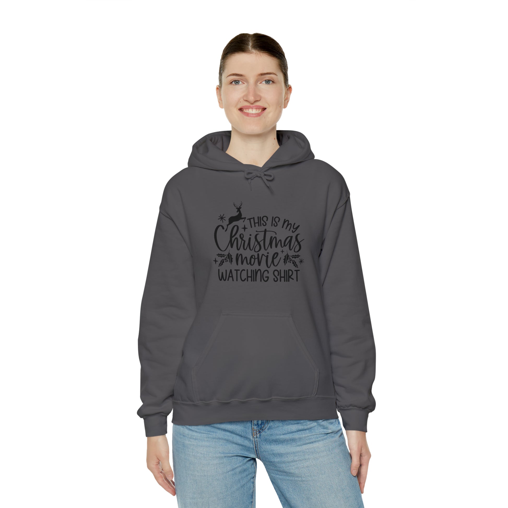 Christmas Movie Watching Unisex Heavy Blend™ Hooded Sweatshirt image