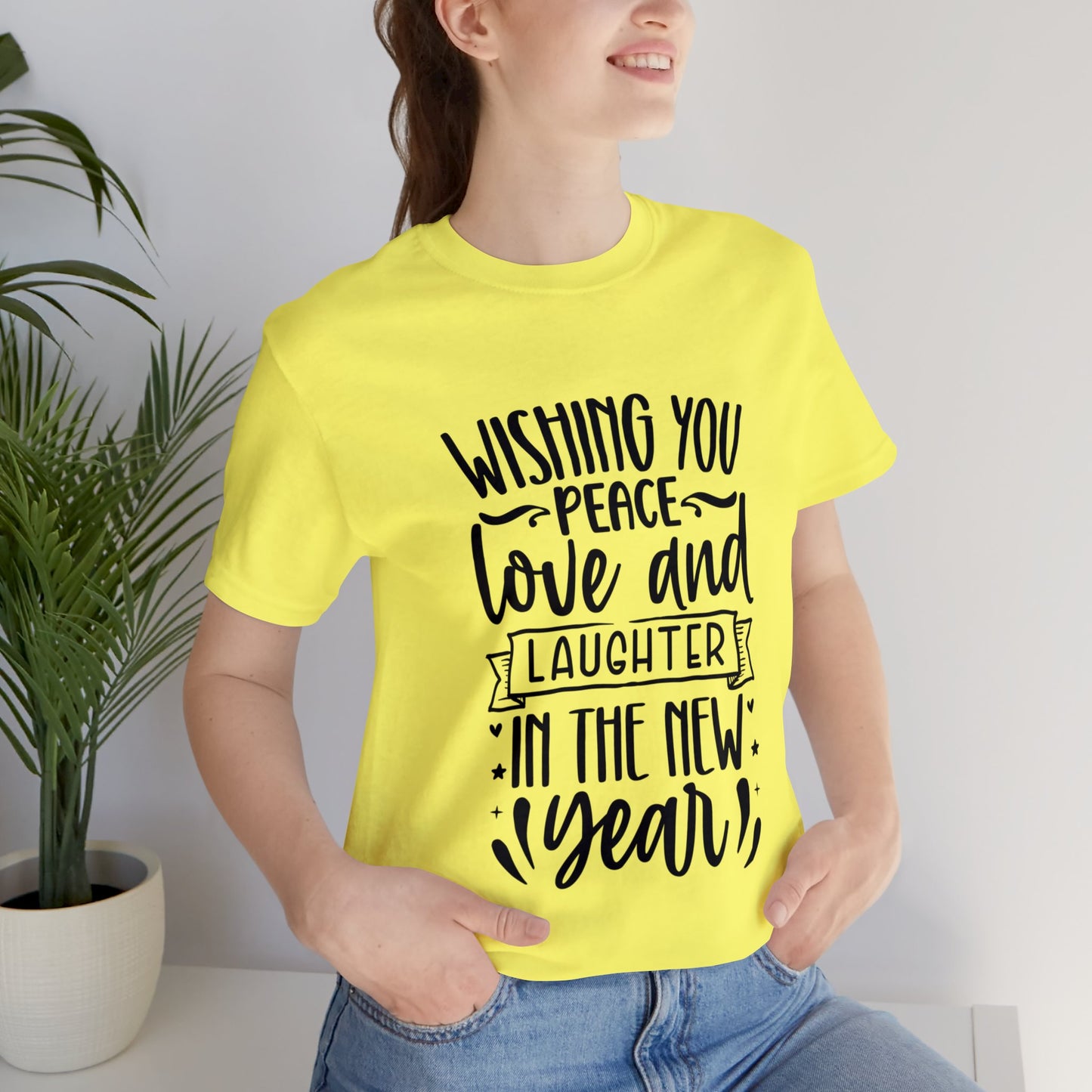 Love & Laughter New Year Unisex Jersey Short Sleeve Tee