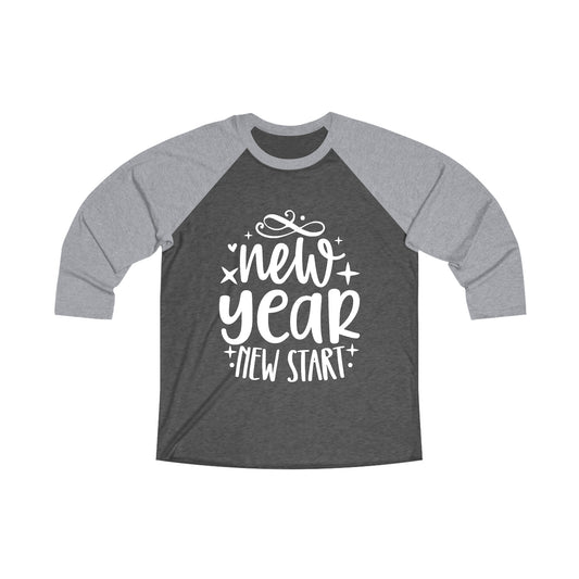 New Start Unisex Tri-Blend 3\4 Raglan Tee