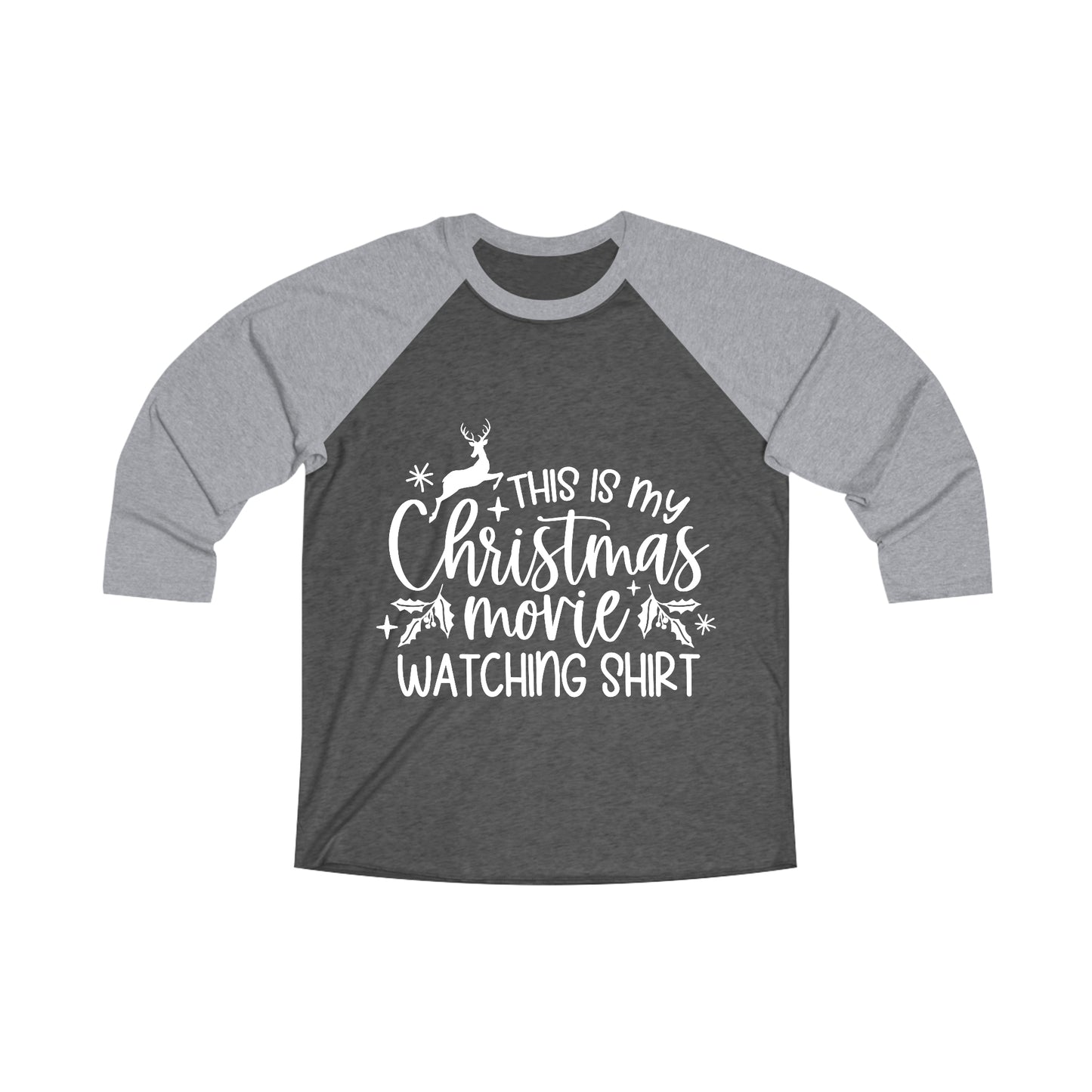 Christmas Movie Watching Unisex Tri-Blend 3\4 Raglan Tee image