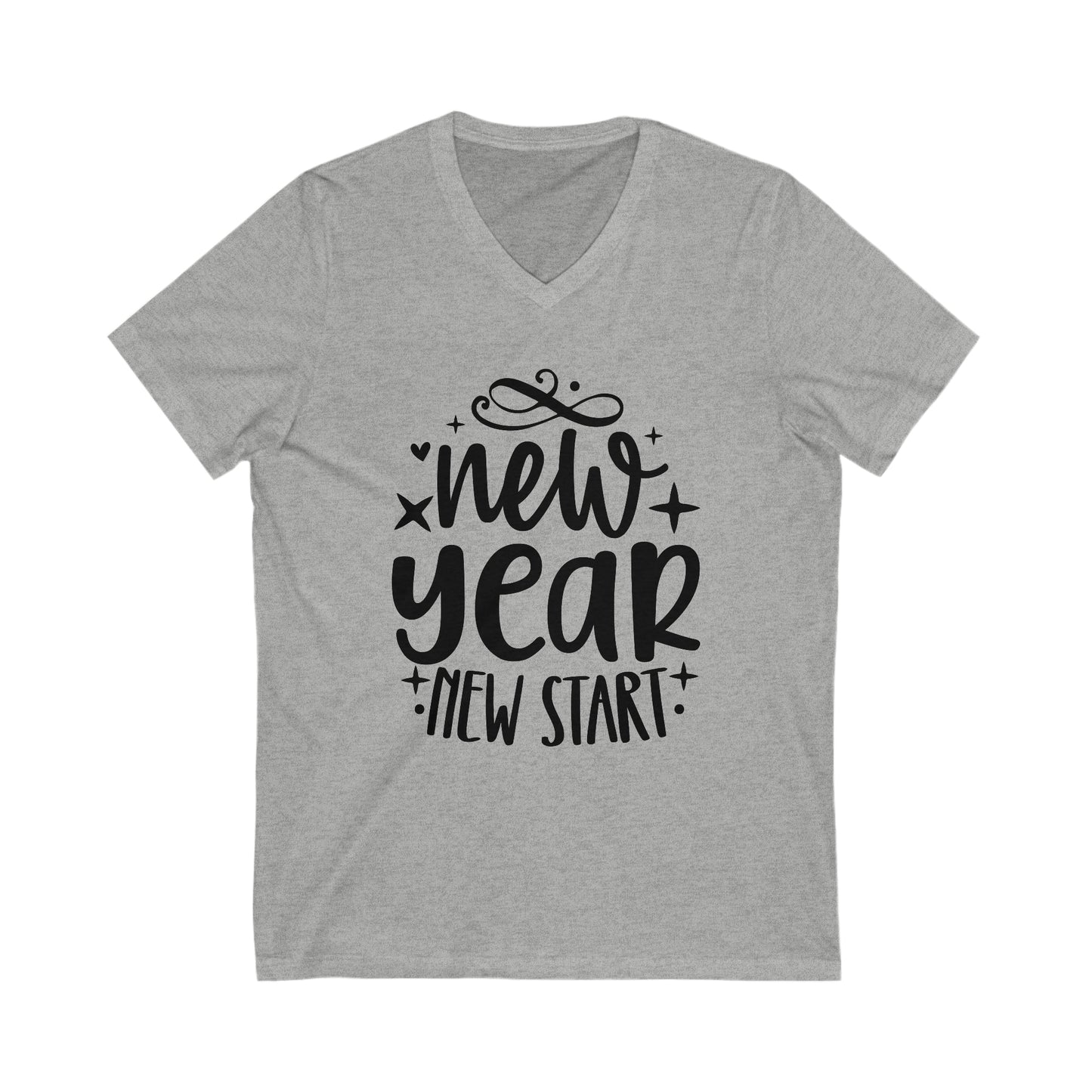 New Start Unisex Jersey Short Sleeve V-Neck Tee