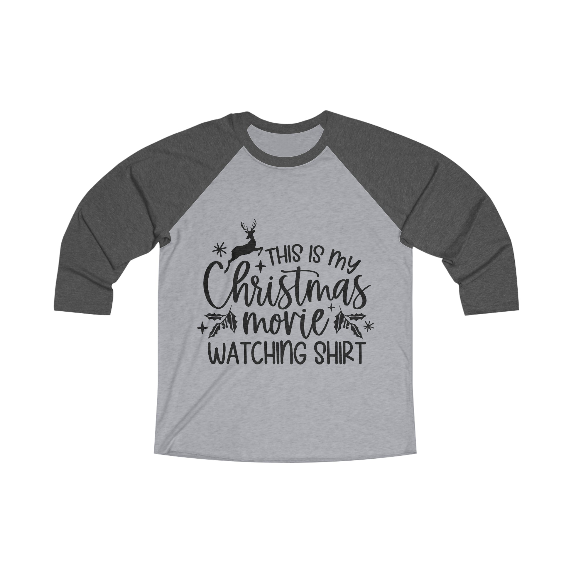 Christmas Movie Watching Unisex Tri-Blend 3\4 Raglan Tee image