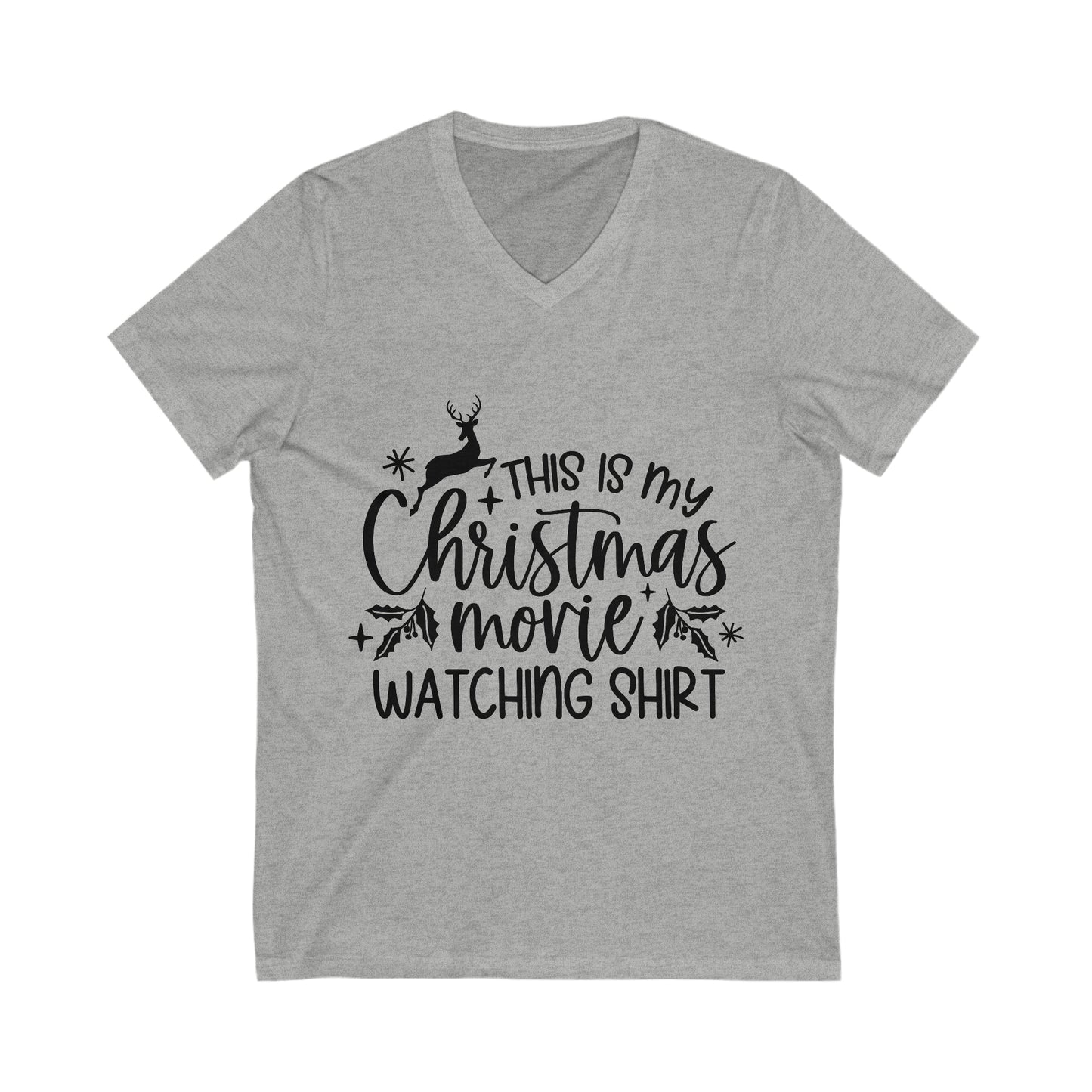 Christmas Movie Watching Unisex Jersey Short Sleeve V-Neck Tee image