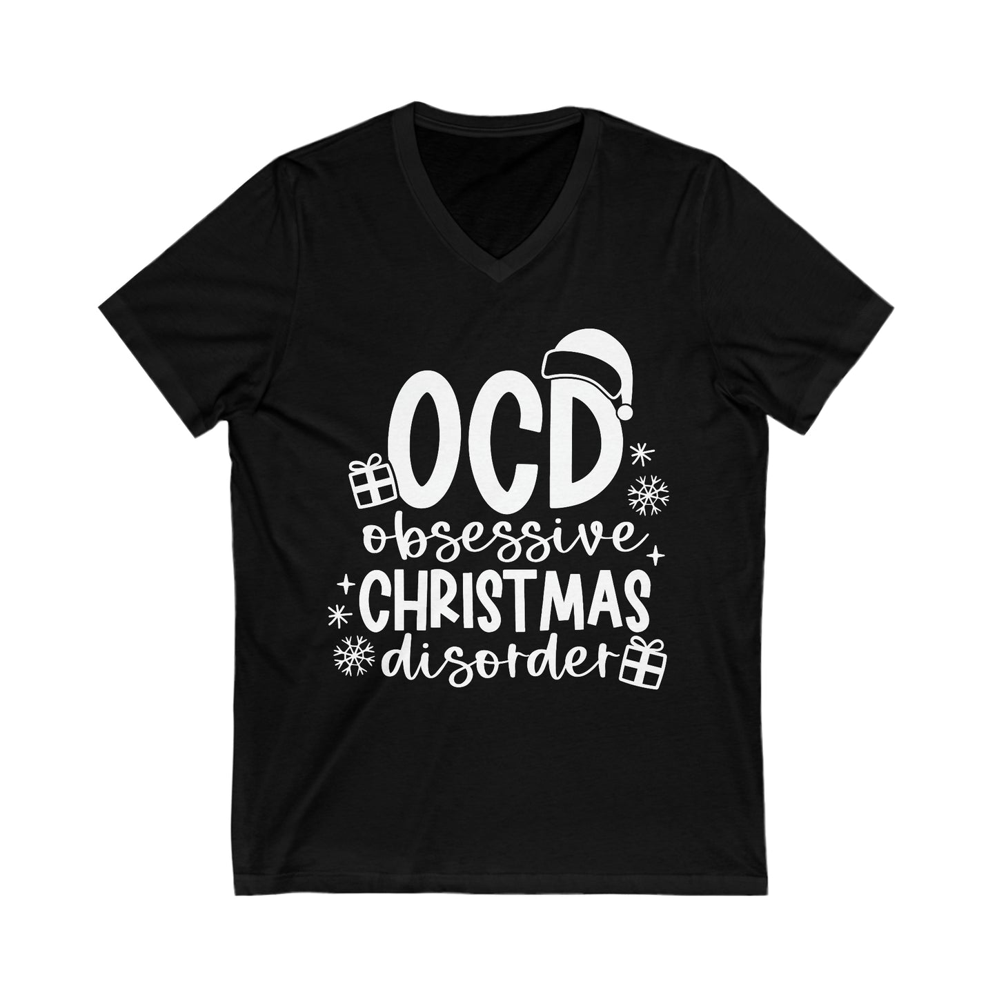 OCD Unisex Jersey Short Sleeve V-Neck Tee