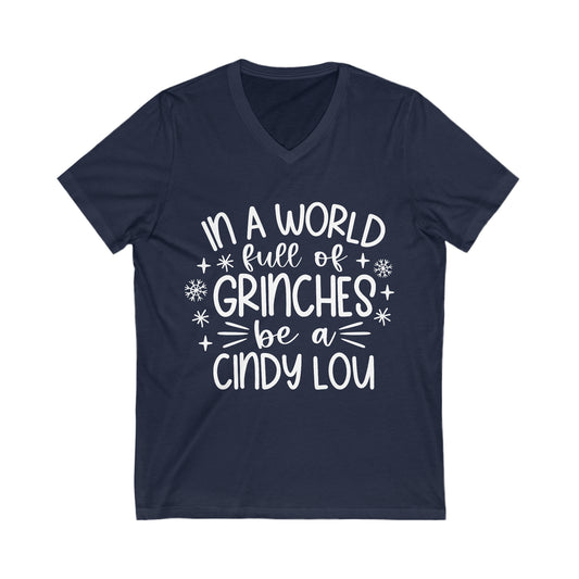 World of Grinches Unisex Jersey Short Sleeve V-Neck Tee